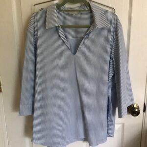 Lafayette 148 New York Blue Striped Shirt